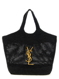 Saint Laurent Black Raffia Tote Bag