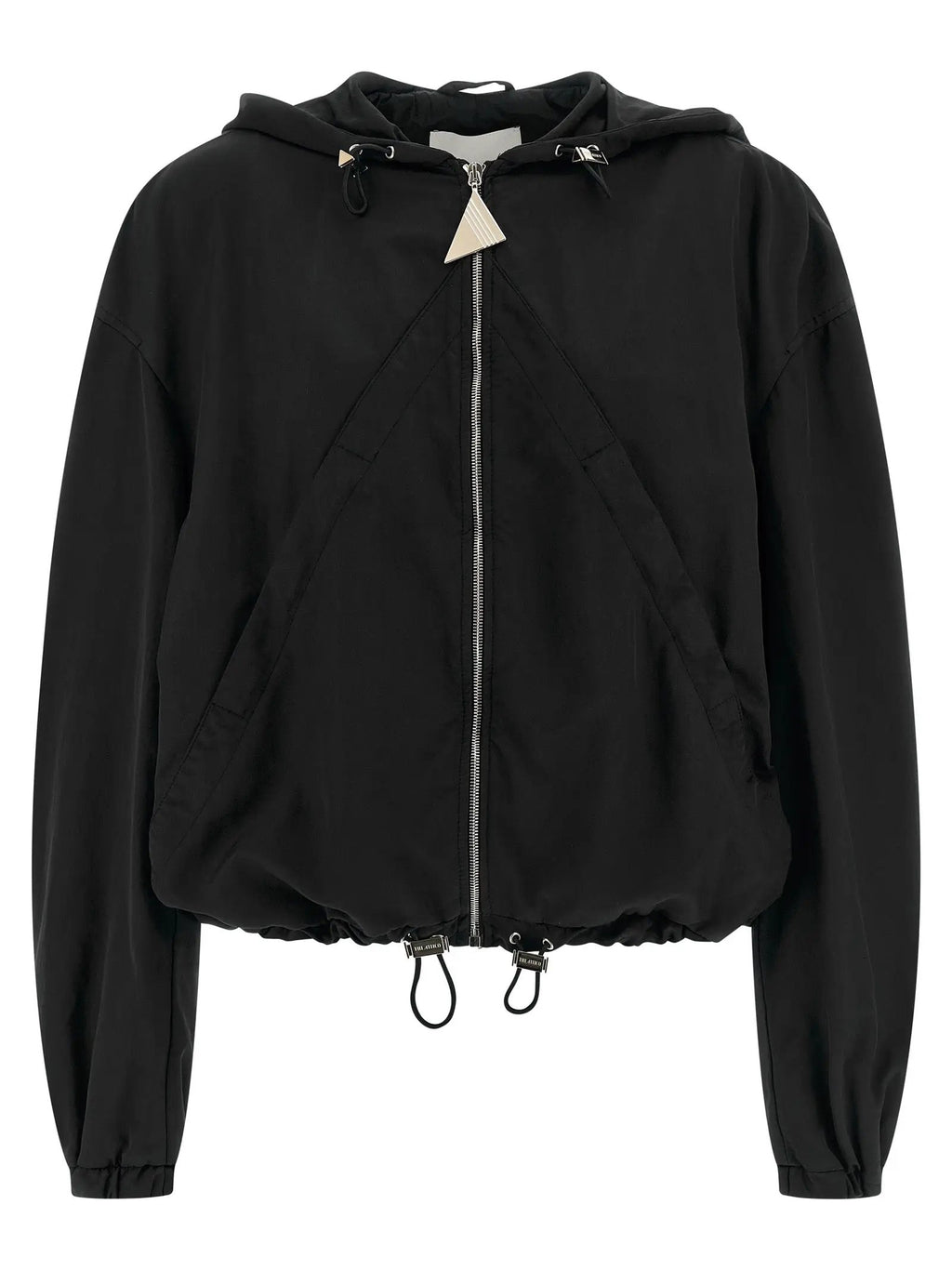 The Attico Black Polyester Bomber