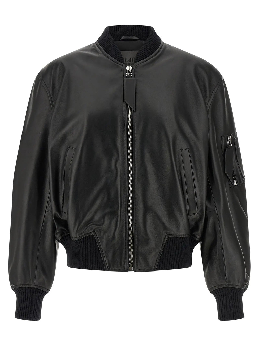 The Attico Black Lamb Leather Leather Jacket