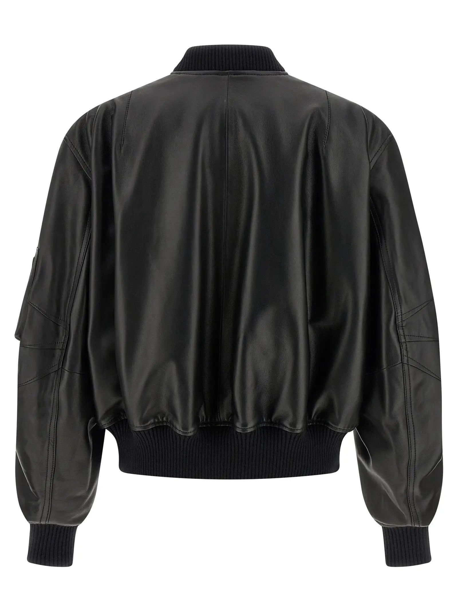 The Attico Black Lamb Leather Leather Jacket