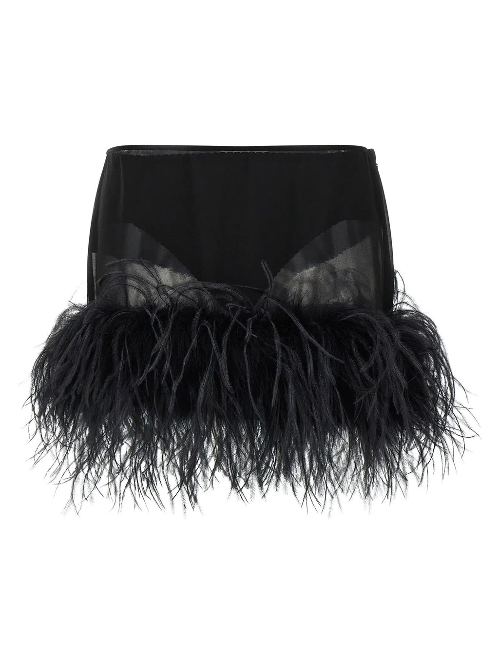 The Attico Black Polyester Long Skirt