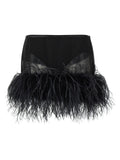 The Attico Black Polyester Long Skirt