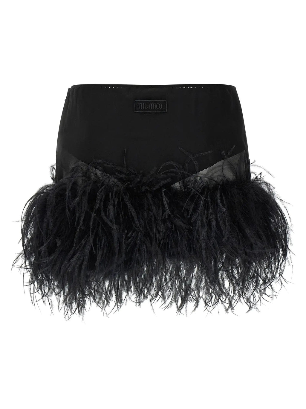 The Attico Black Polyester Long Skirt