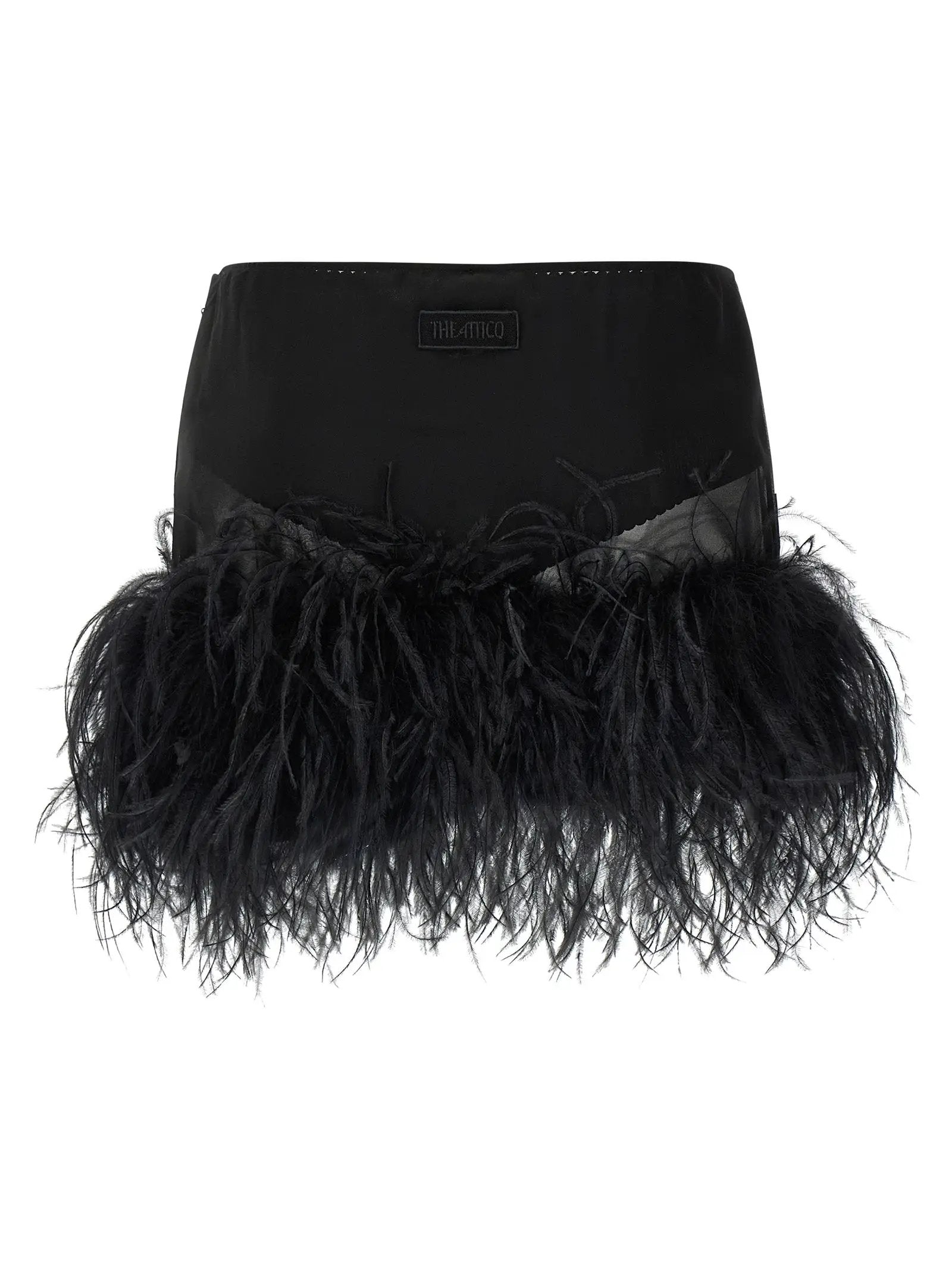 The Attico Black Polyester Long Skirt