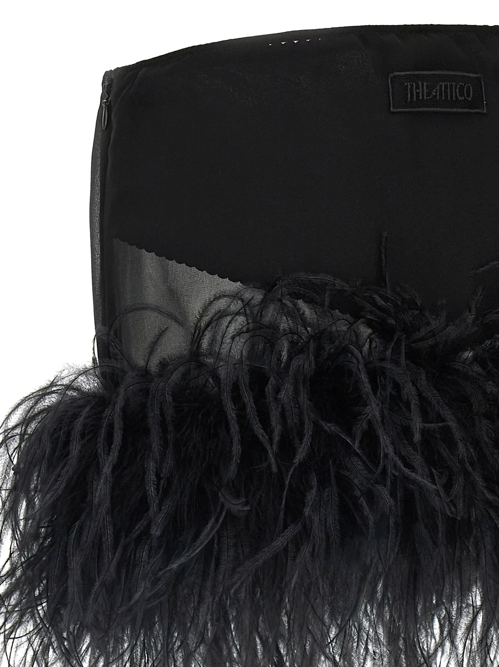 The Attico Black Polyester Long Skirt