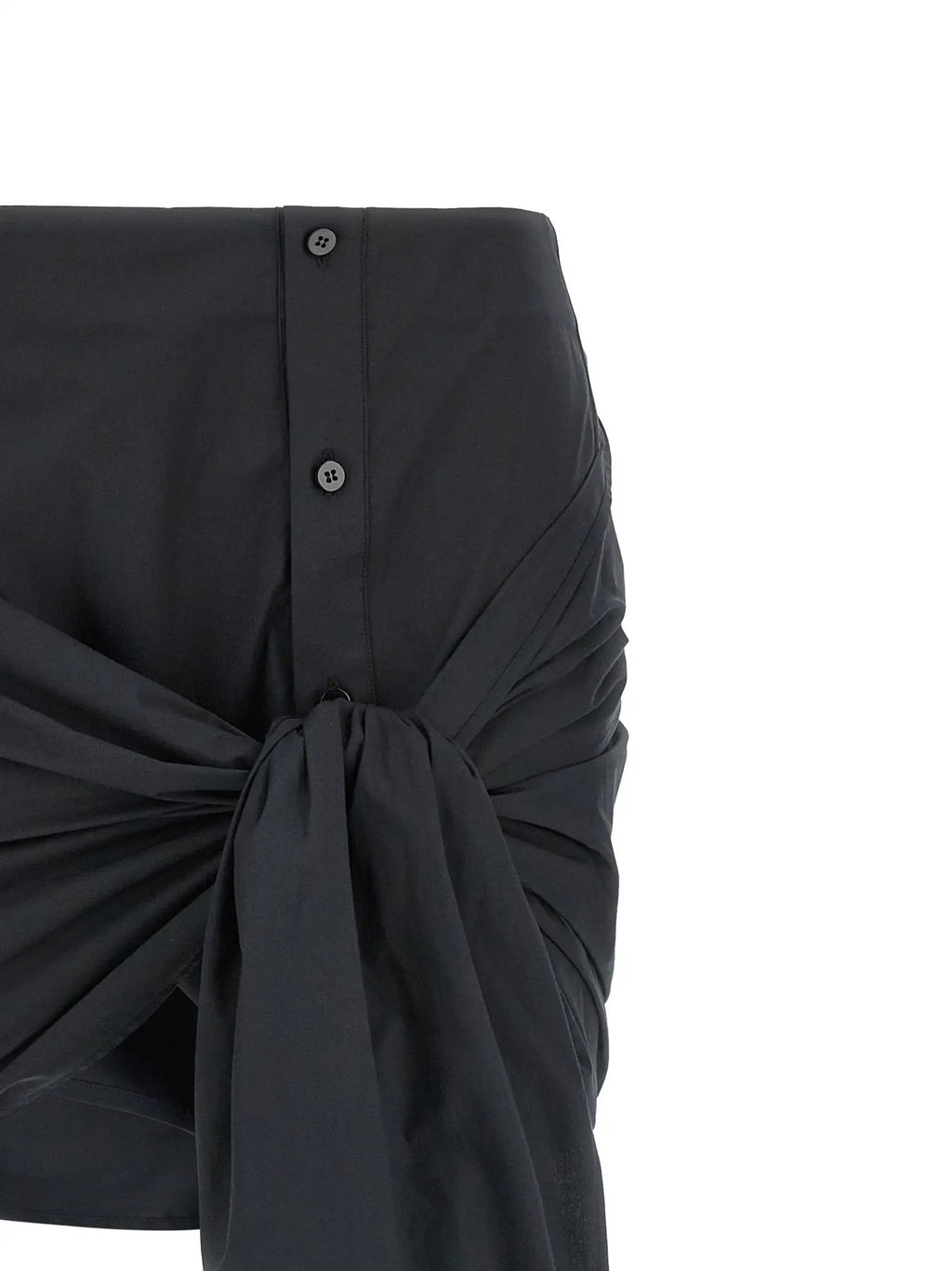 The Attico Black Cotton Long Skirt