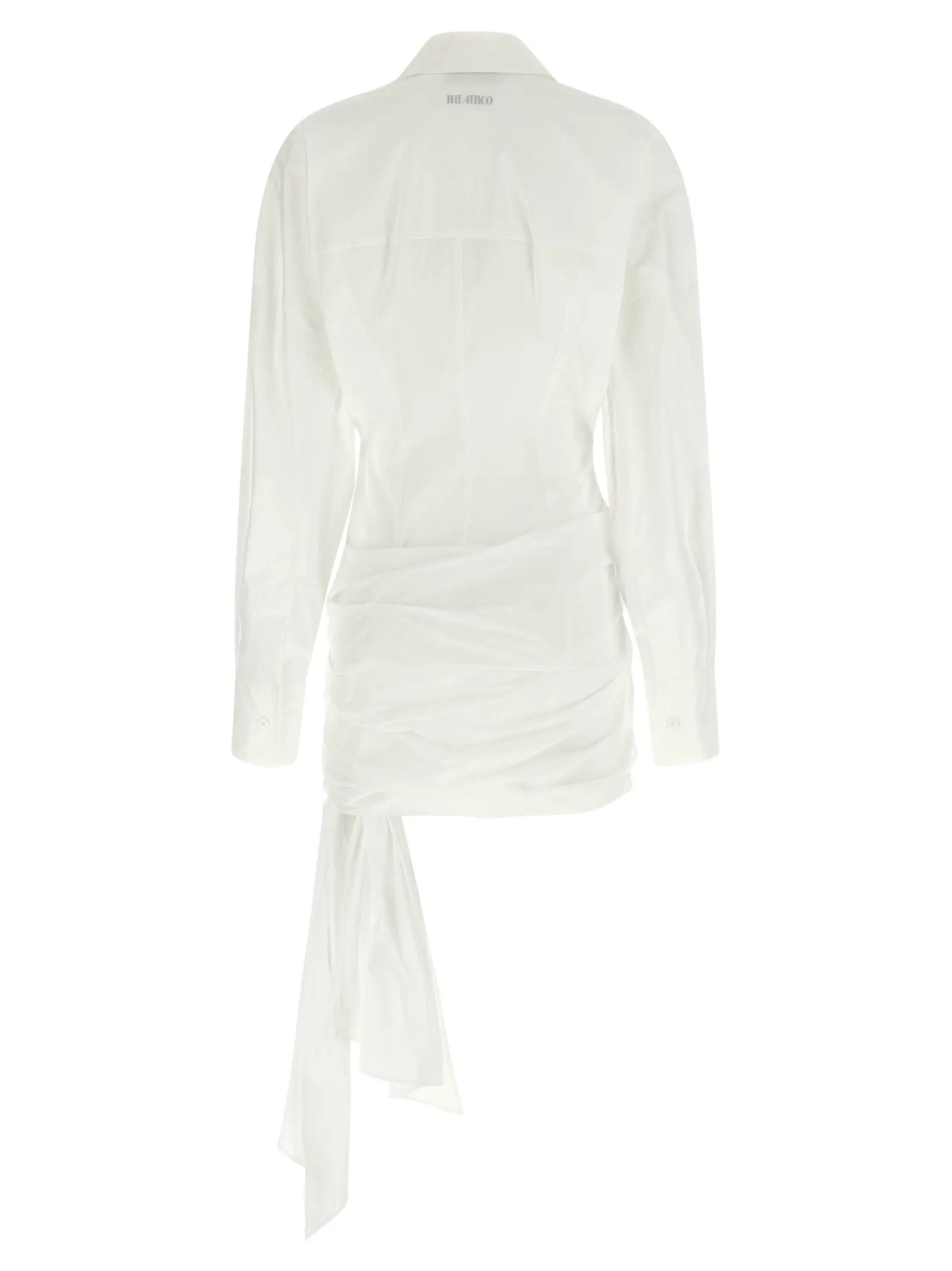 The Attico White Cotton Short Dress