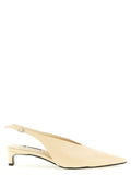 Jil Sander Beige Calfskin Mid Heel Pumps