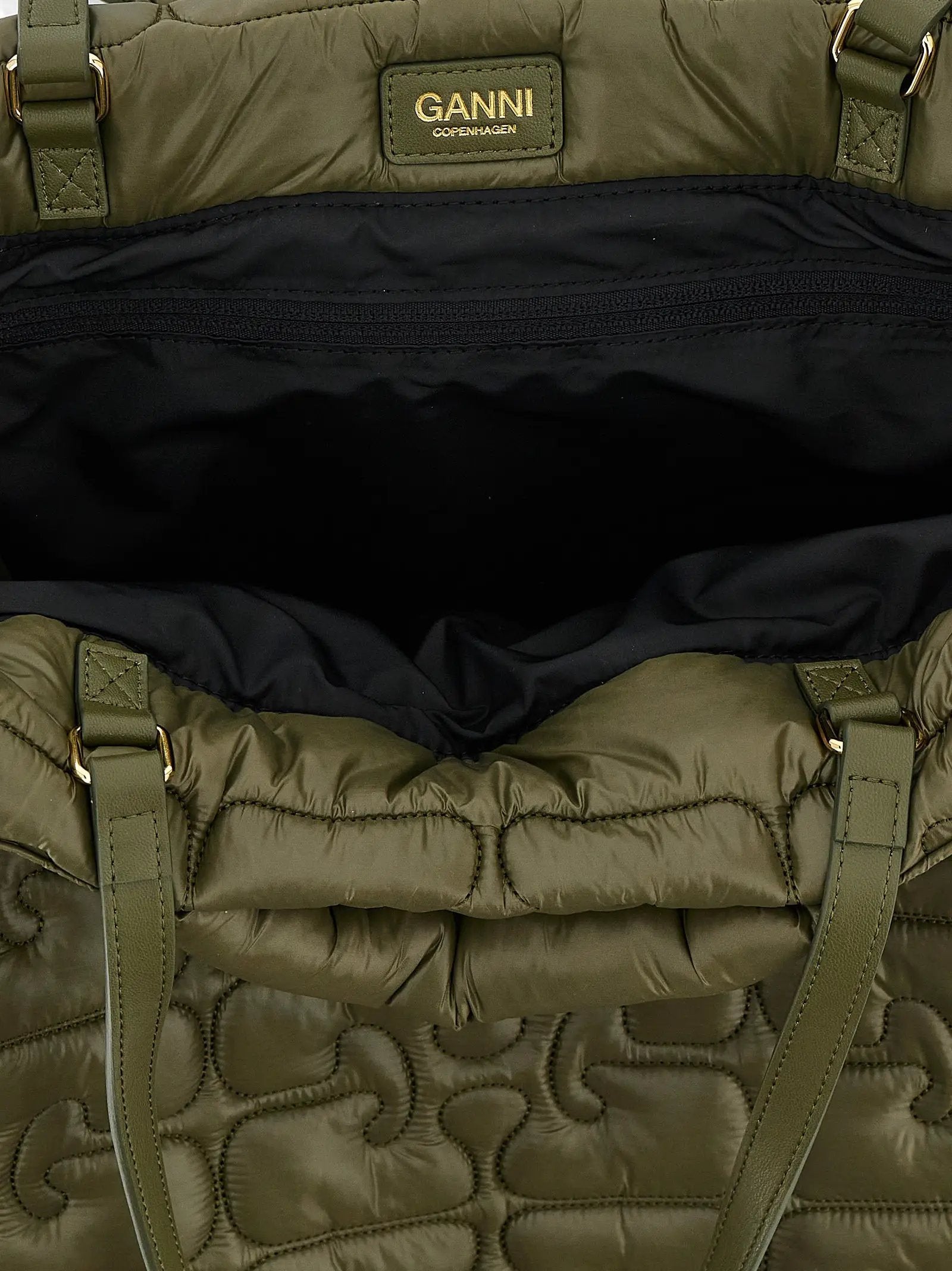 Ganni Bicolor Recycled Polyamide Tote Bag