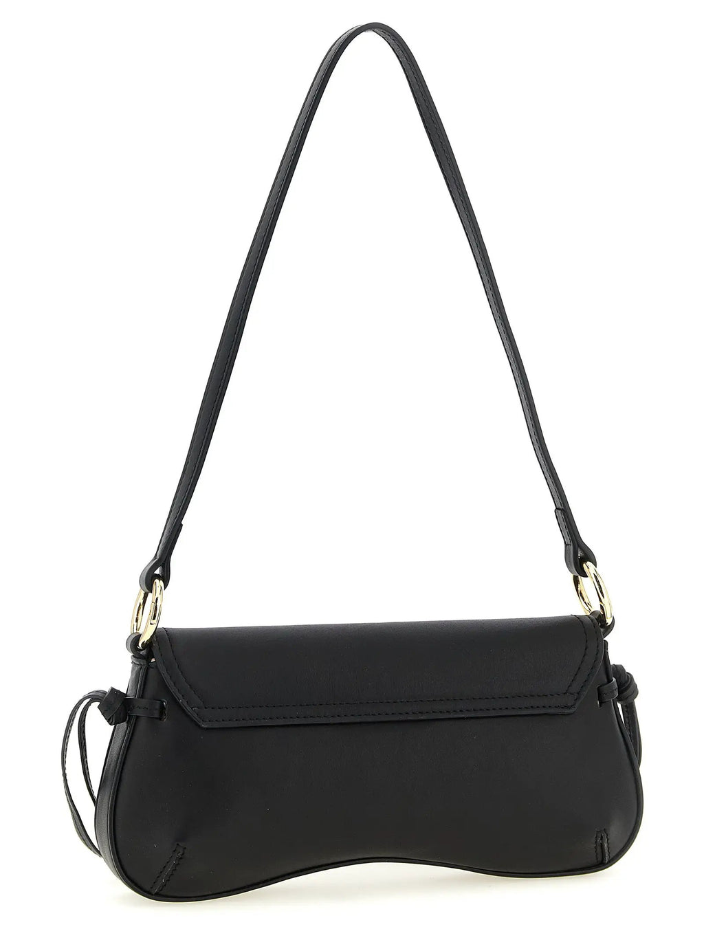 Twinset Black Leather Shoulder Bag