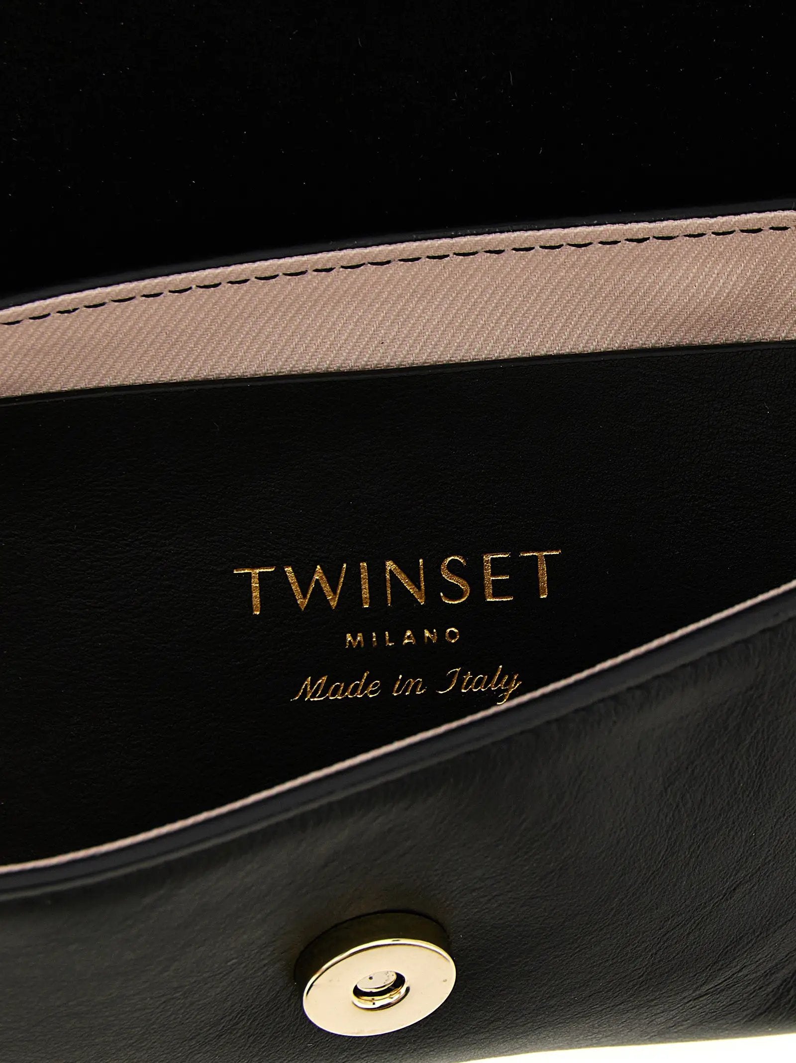 Twinset Black Leather Shoulder Bag
