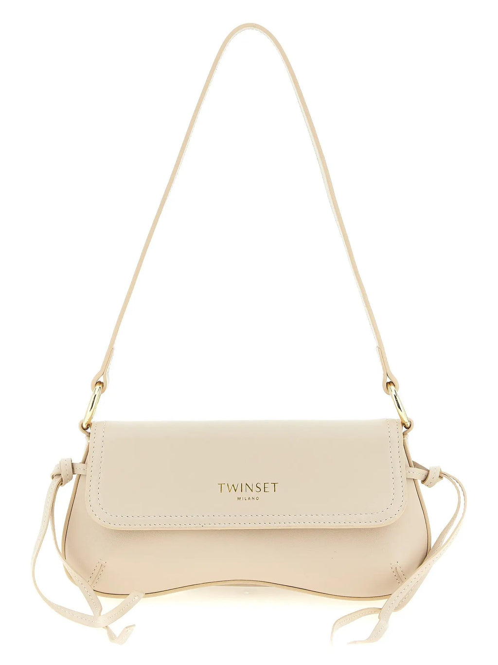 Twinset White Leather Shoulder Bag