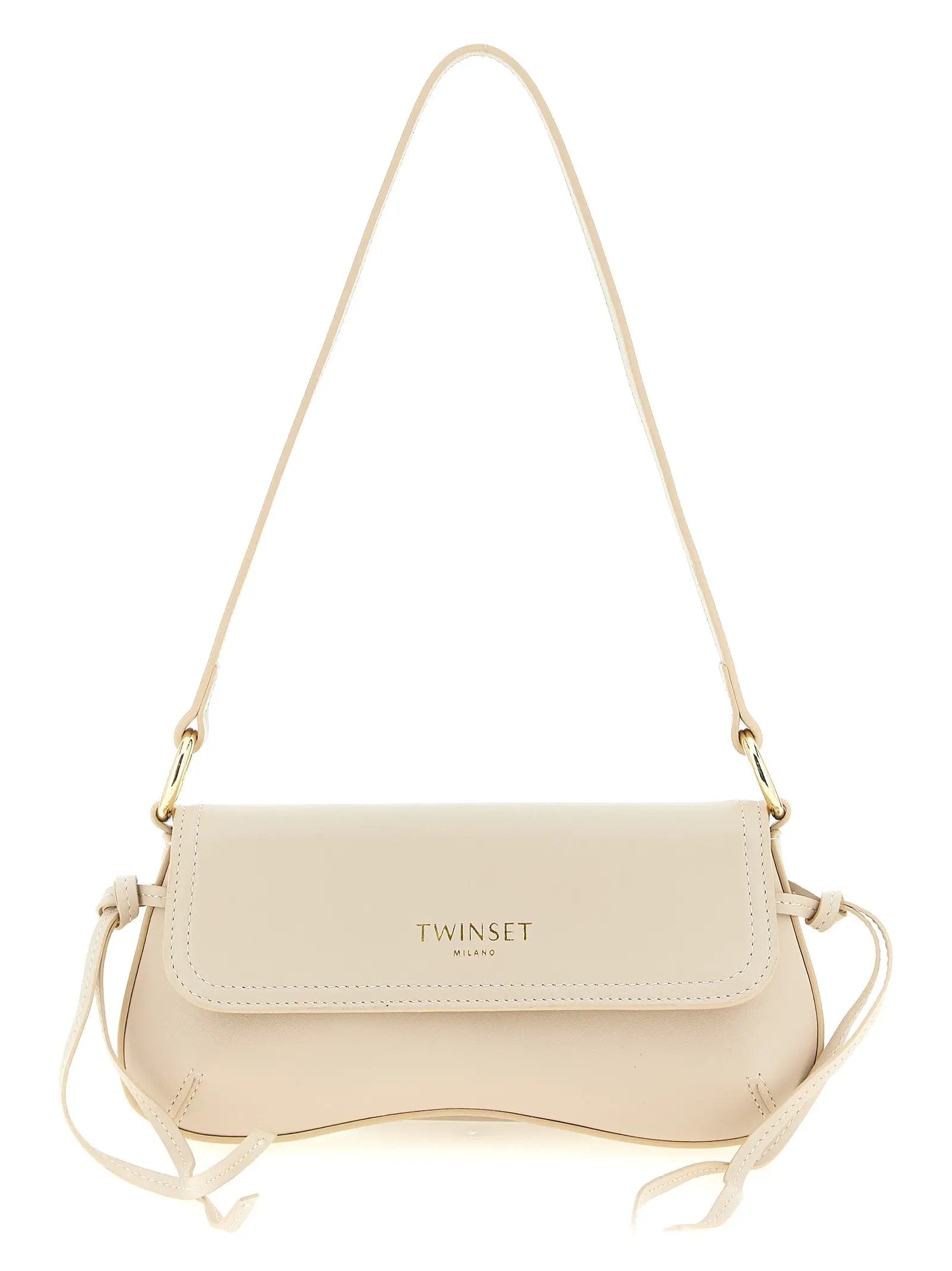 Twinset White Leather Shoulder Bag