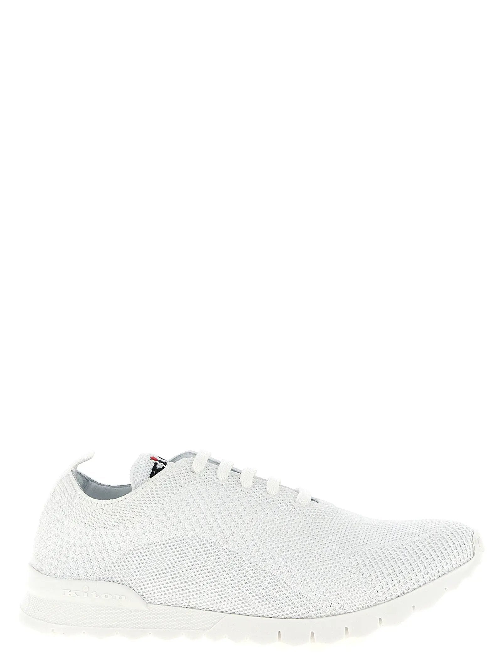 Kiton White Cotton Athletic Sneakers