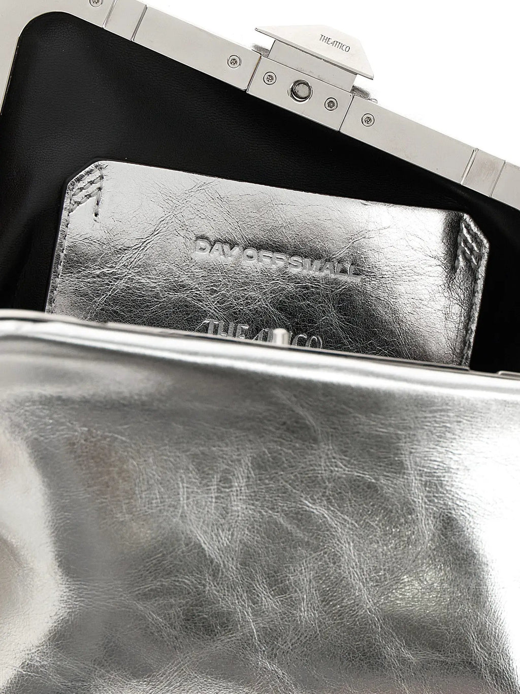 The Attico Silver Calfskin Clutch Bag