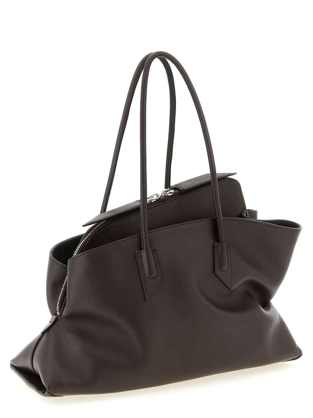 The Attico Brown Calfskin Shoulder Bag
