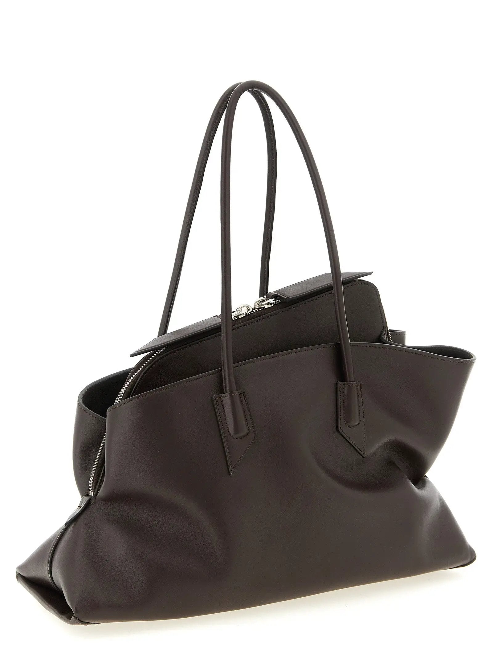 The Attico Brown Calfskin Shoulder Bag