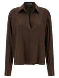 Tom Ford Brown Silk Polo Shirt