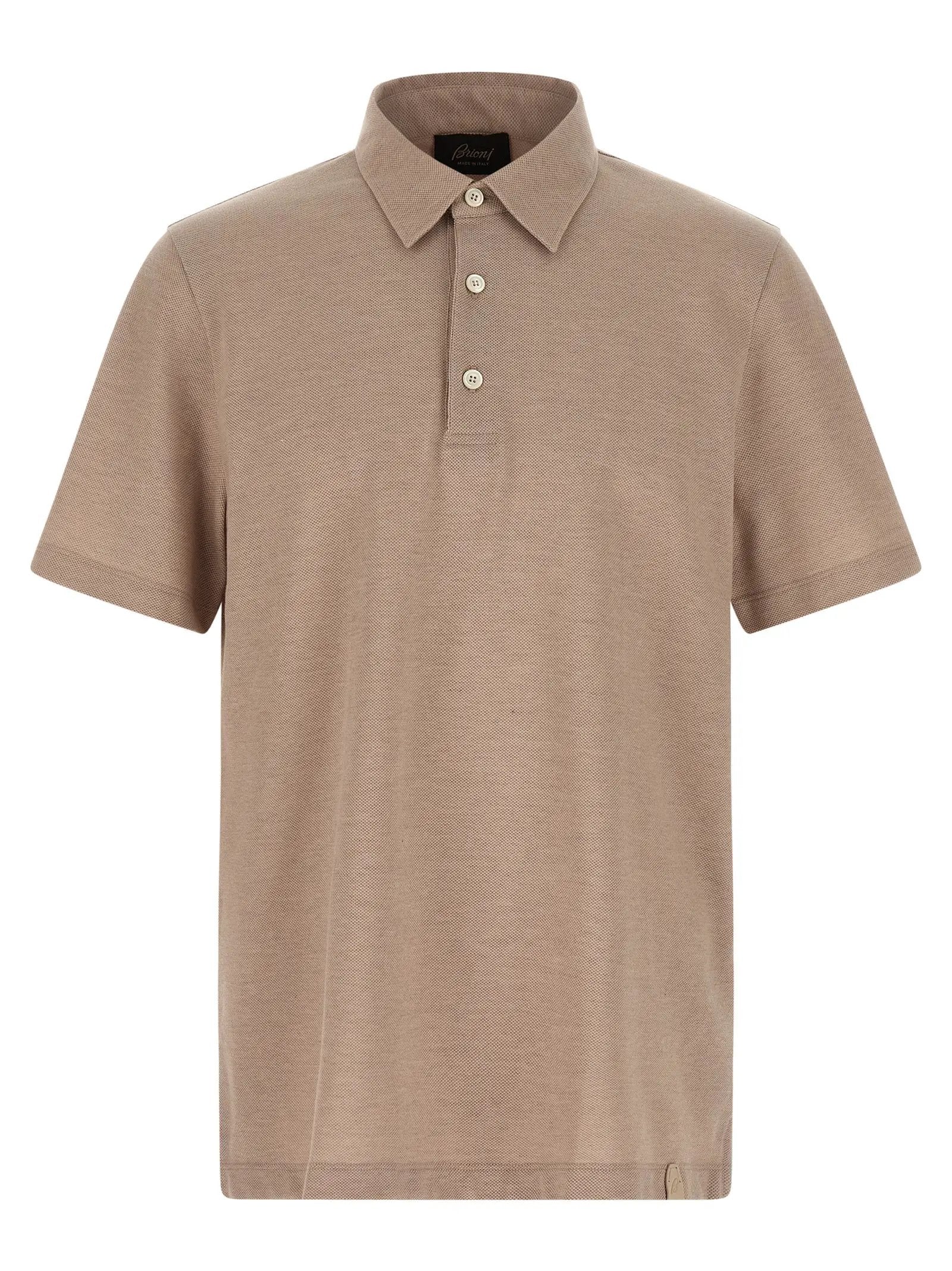 Brioni Beige Cotton Polo Shirt