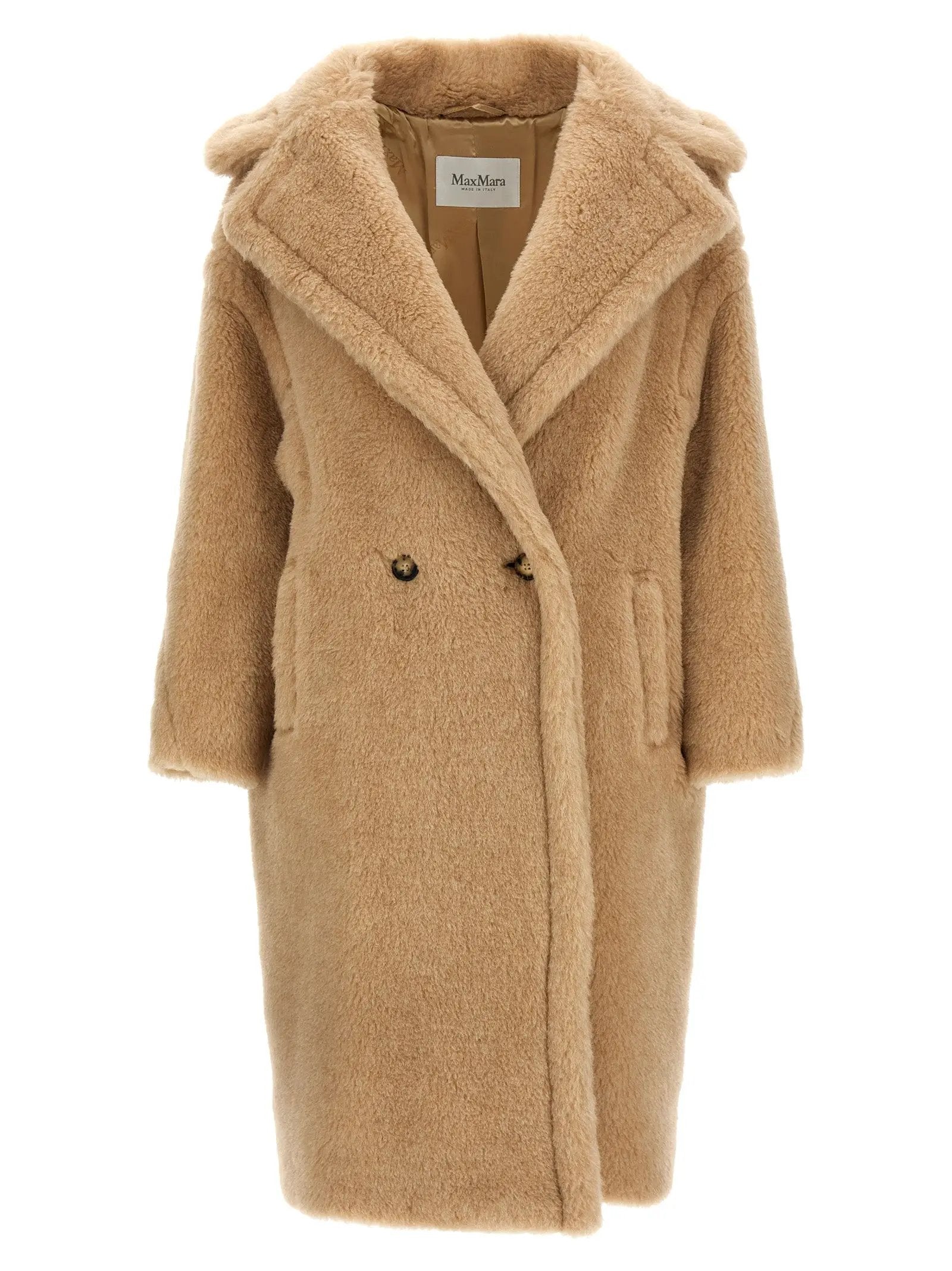 Max Mara Beige Alpaca Leather Coat
