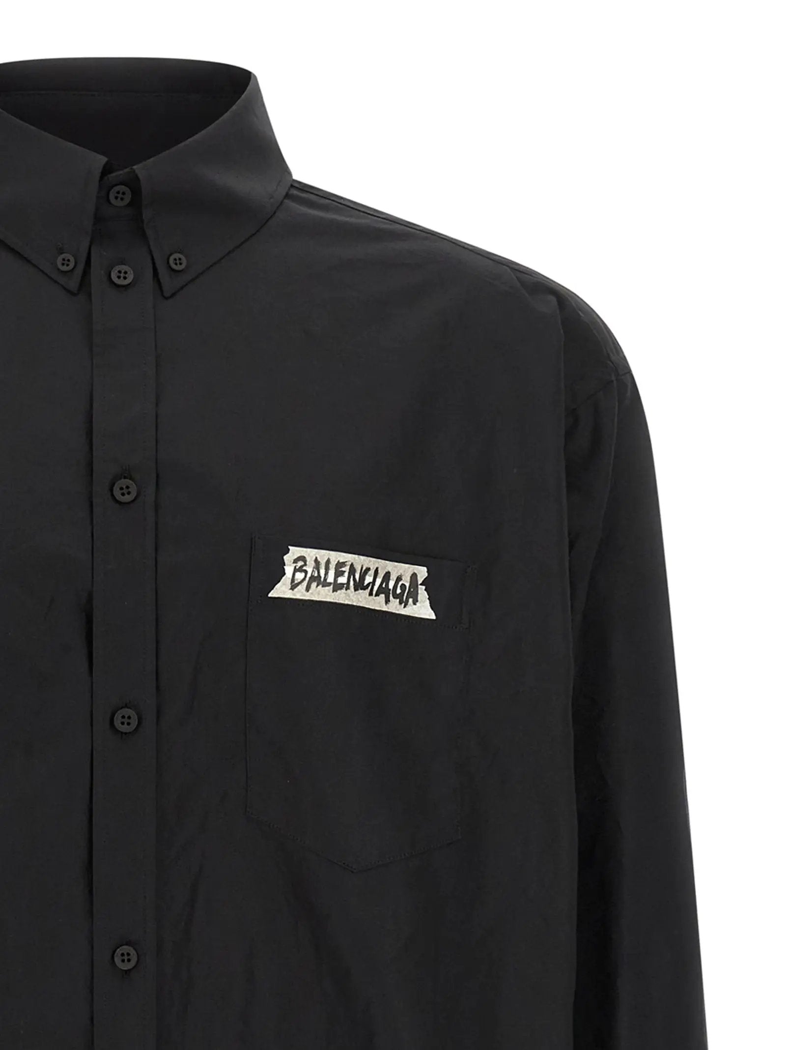 Balenciaga Black Cotton Blouse