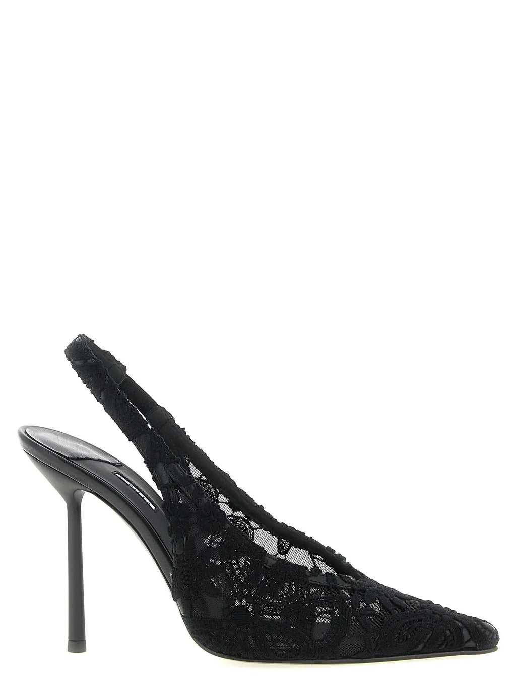 LE SILLA Black Cotton High Heel Pumps