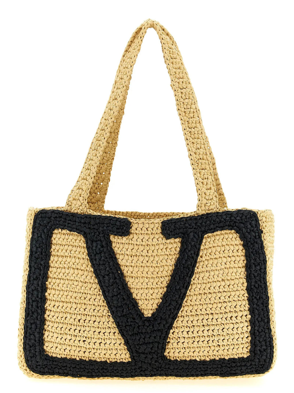 Valentino Garavani Beige Viscose Tote Bag