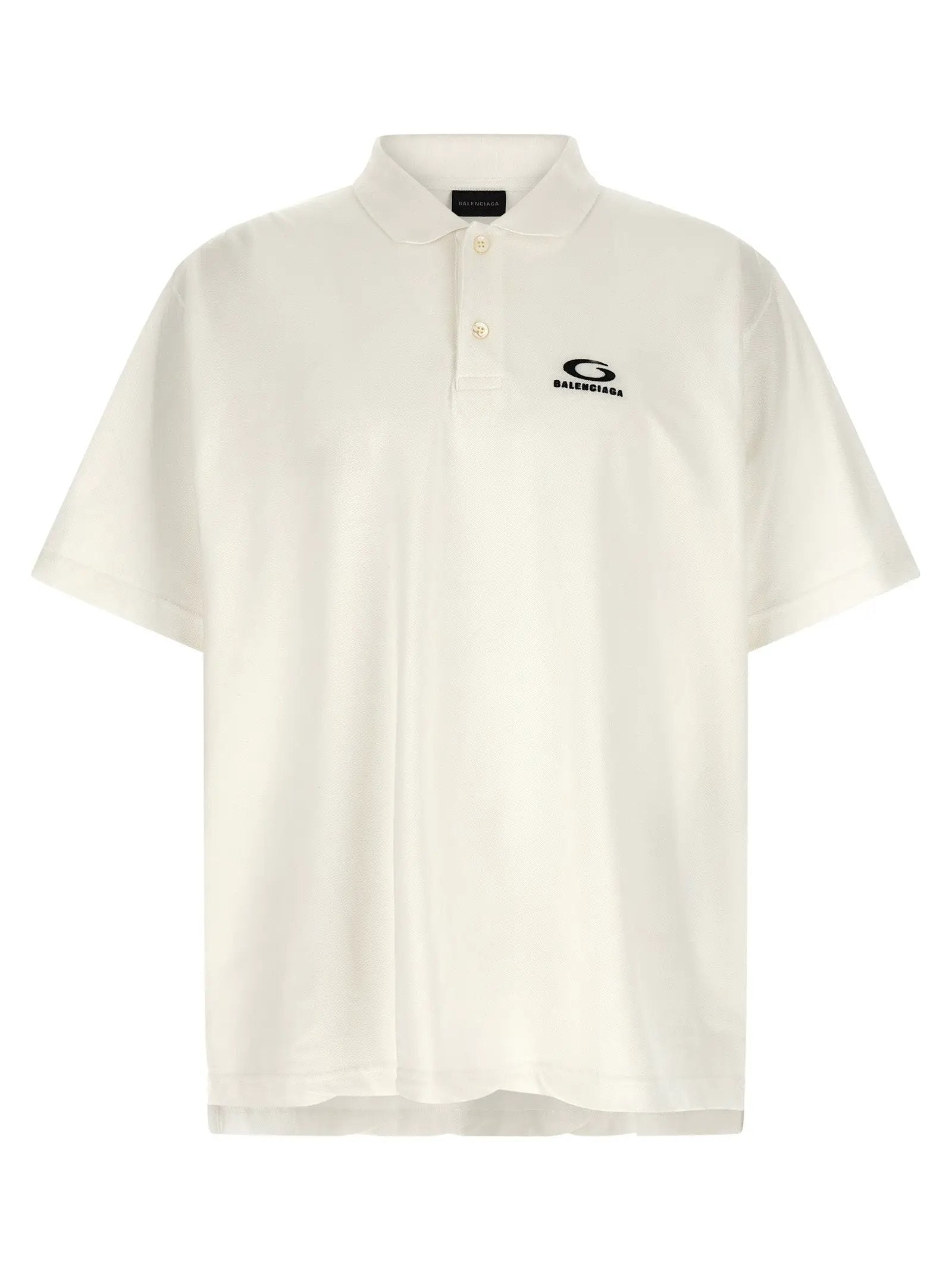 Balenciaga White Cotton Polo Shirt