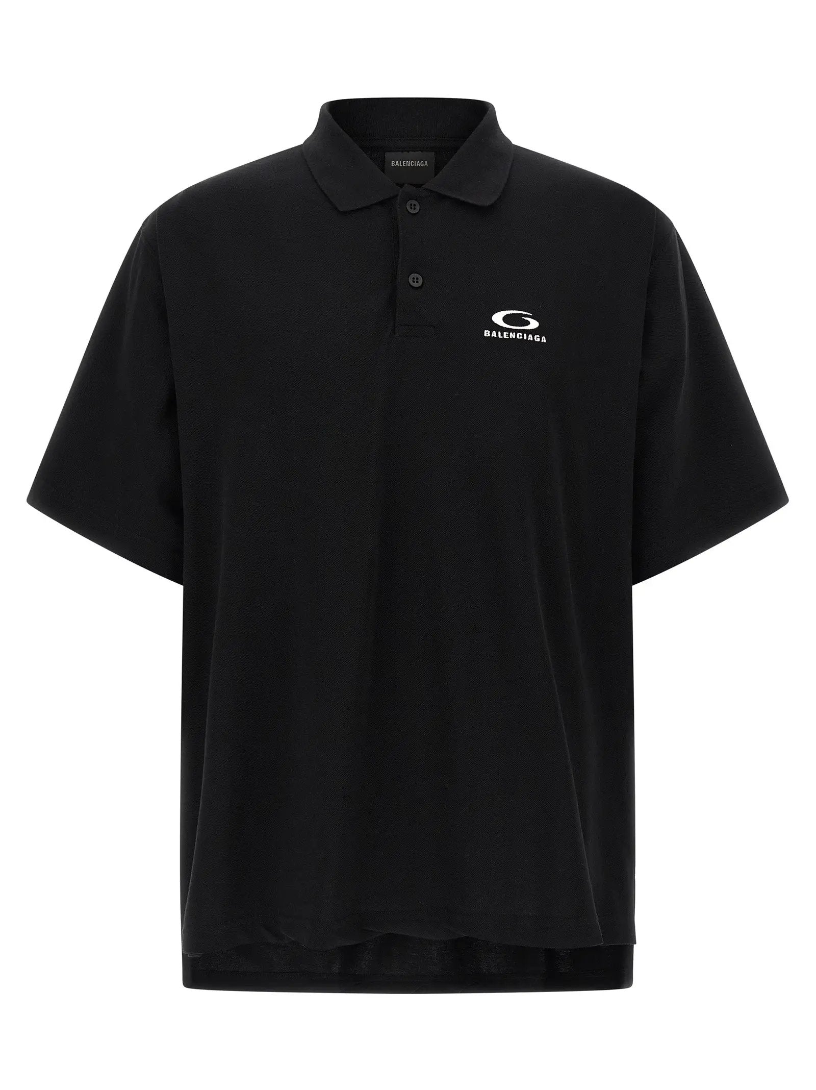 Balenciaga Black Cotton Polo Shirt