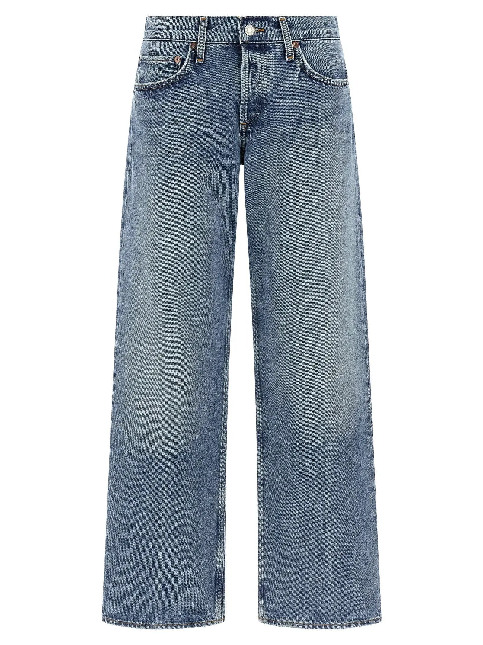 Agolde Blue Cotton Straight-Leg Jeans