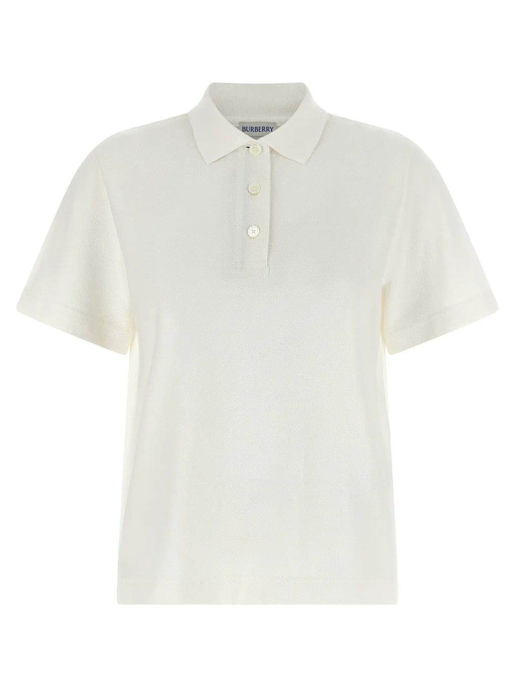 Burberry White Cotton Polo Shirt