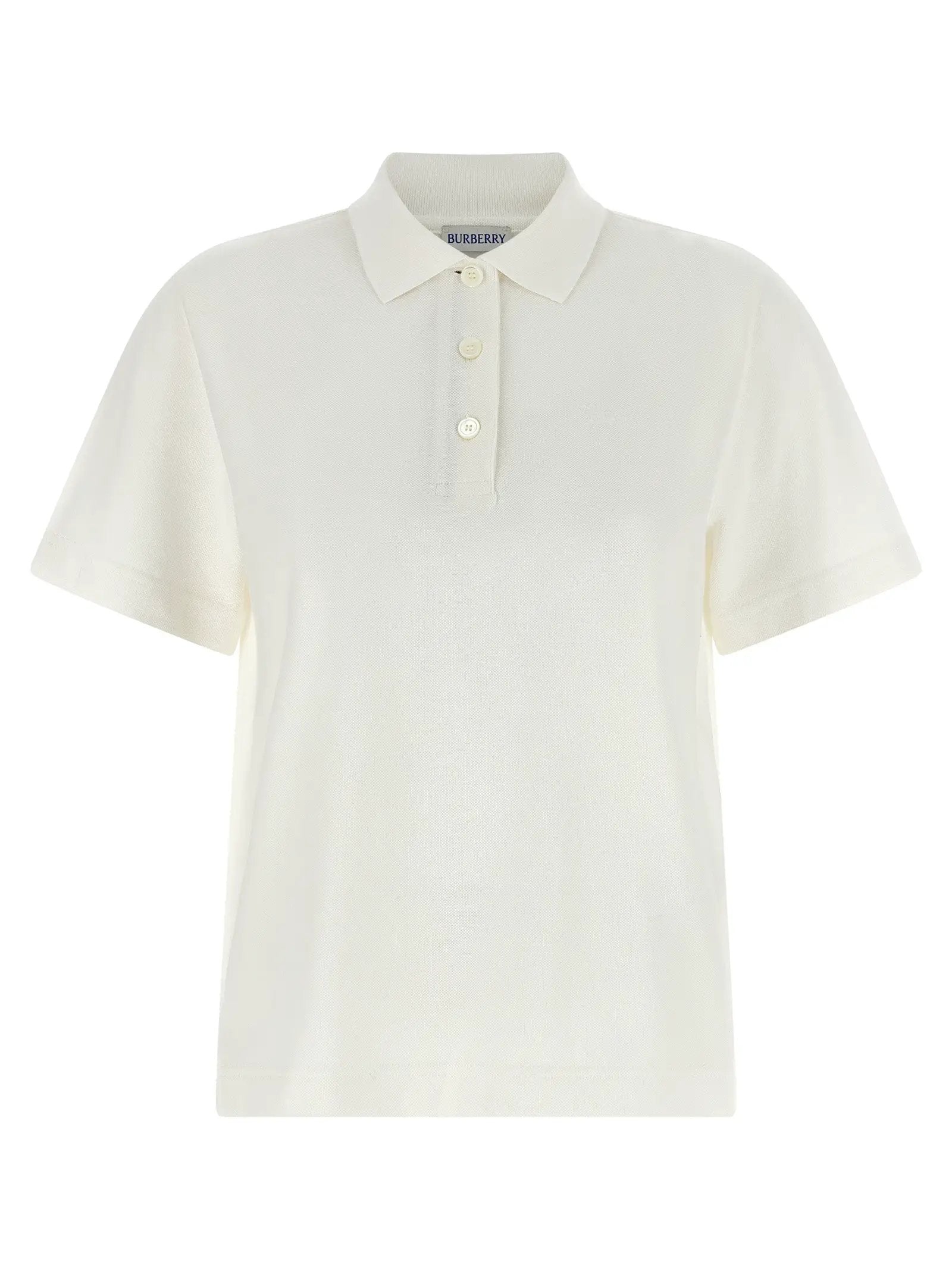 Burberry White Cotton Polo Shirt