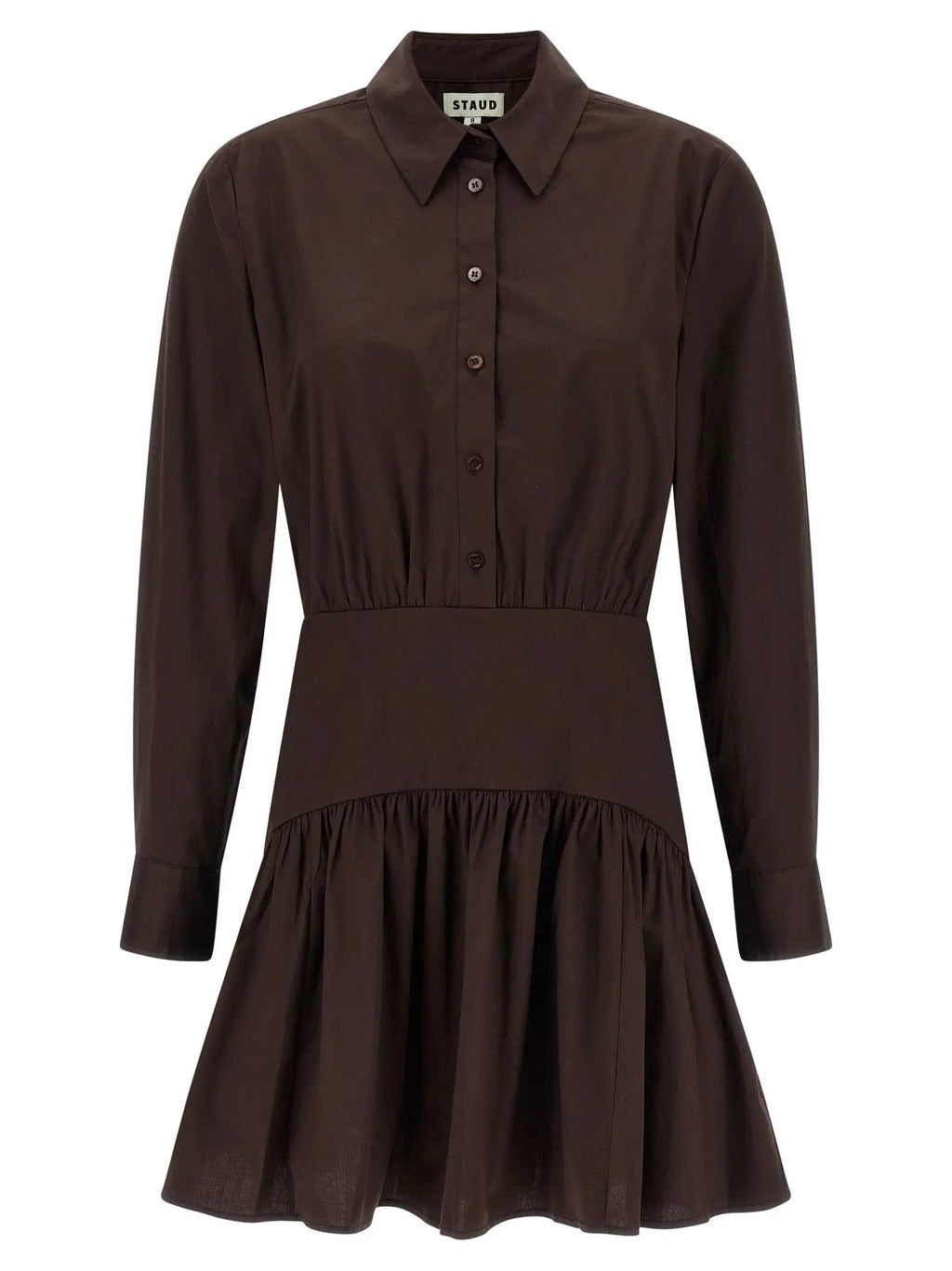 Staud Brown Cotton Short Dress