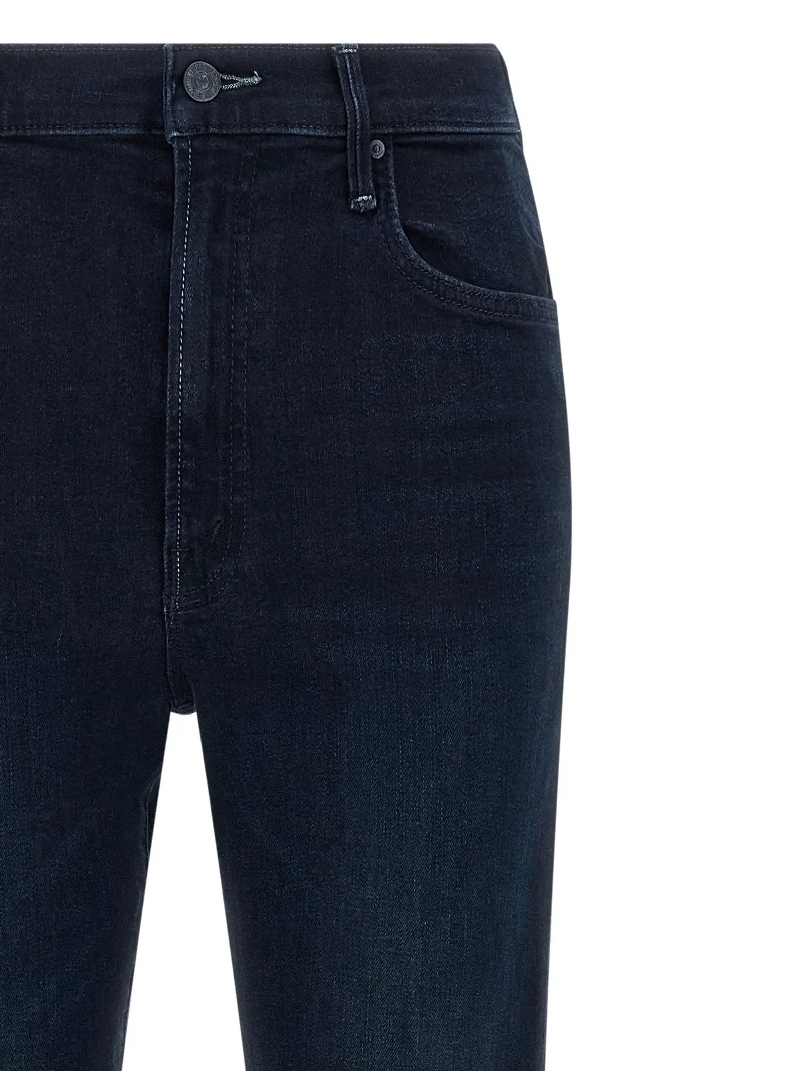 Mother Denim Blue Cotton Flared Jeans