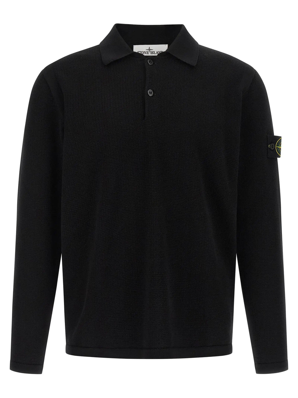 Stone Island Black Cotton Polo Shirt