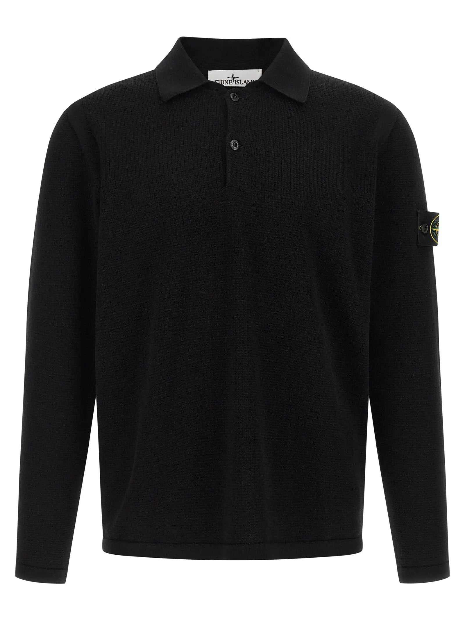 Stone Island Black Cotton Polo Shirt
