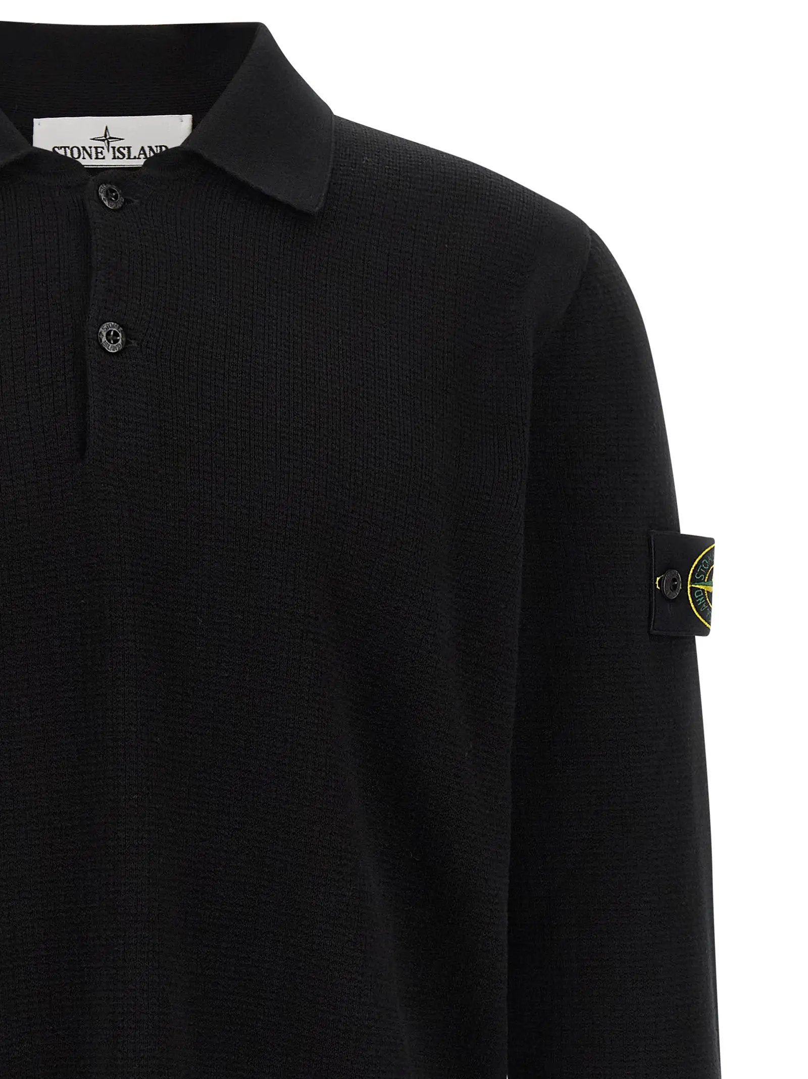 Stone Island Black Cotton Polo Shirt