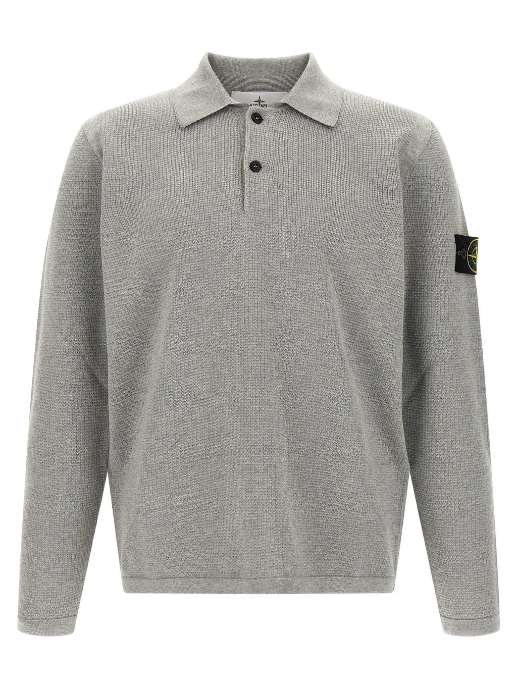 Stone Island Gray Cotton Polo Shirt