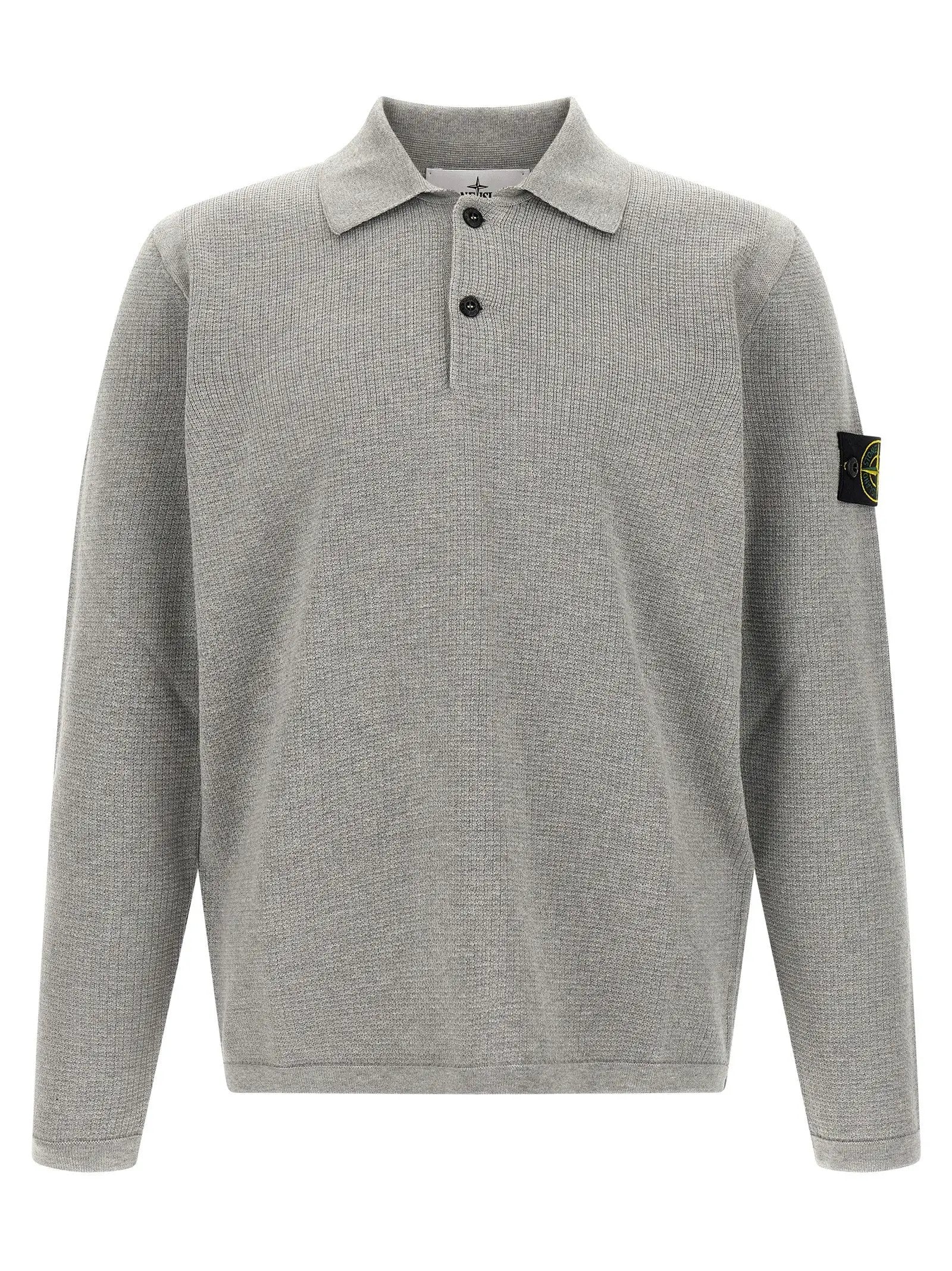 Stone Island Gray Cotton Polo Shirt