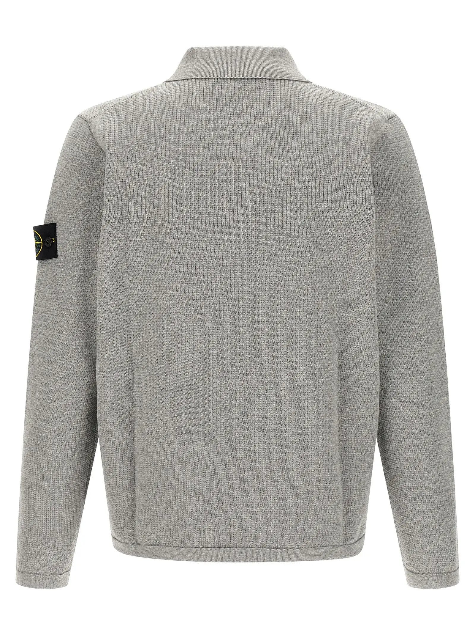 Stone Island Gray Cotton Polo Shirt