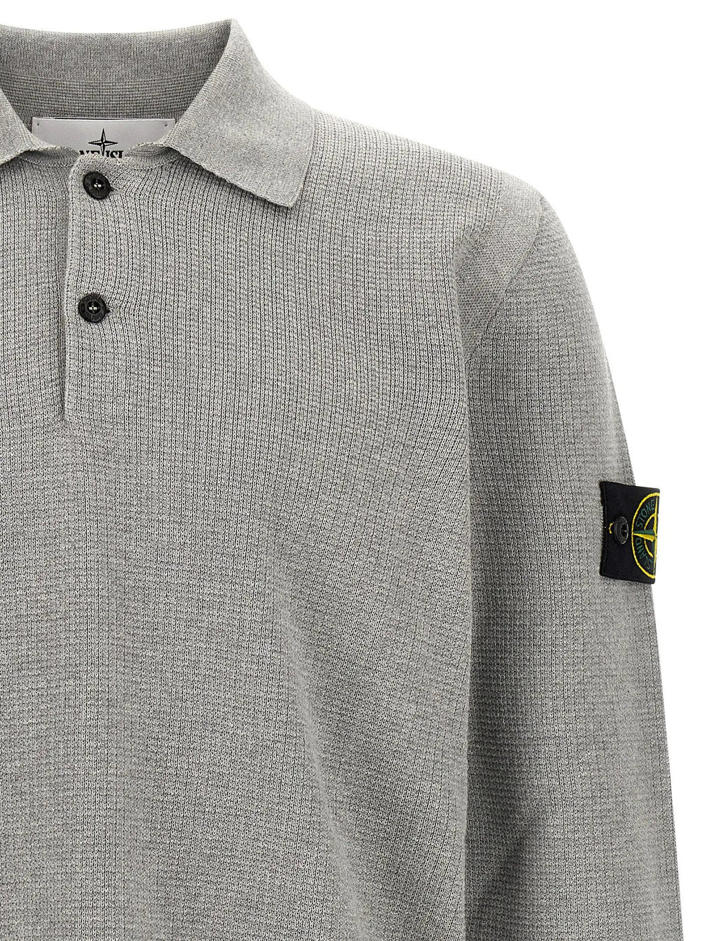 Stone Island Gray Cotton Polo Shirt