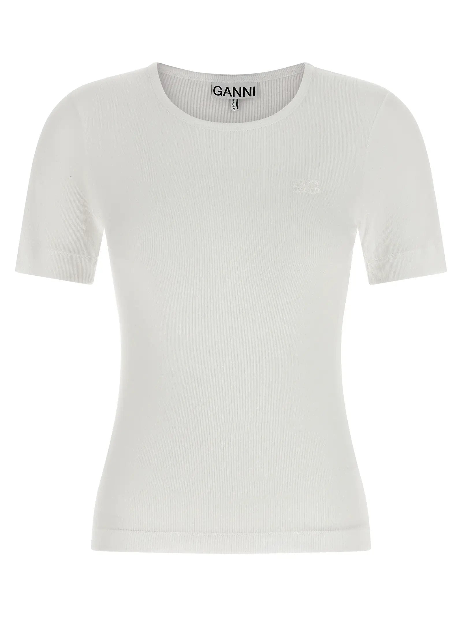 Ganni White Organic Cotton T-Shirt
