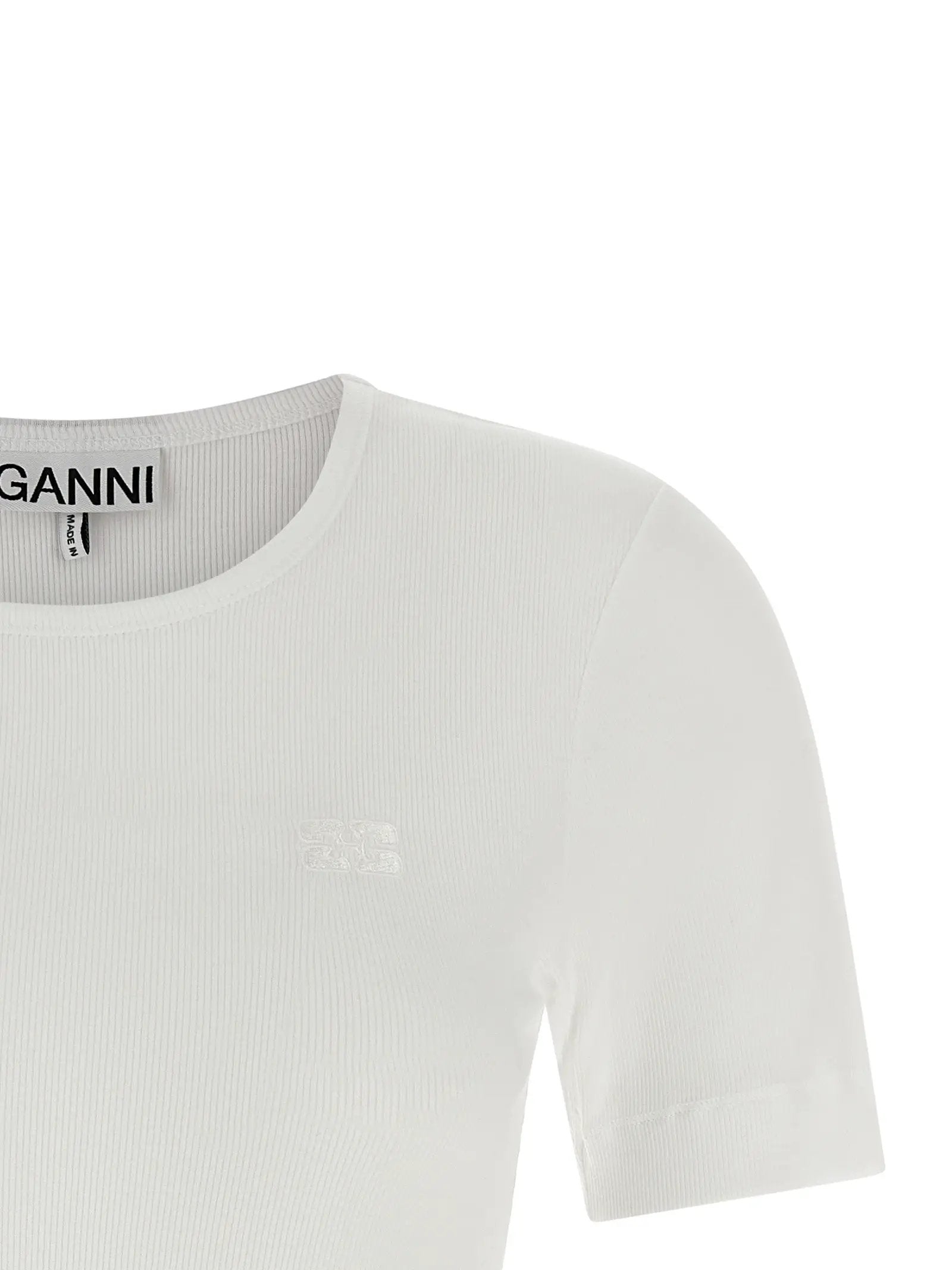 Ganni White Organic Cotton T-Shirt