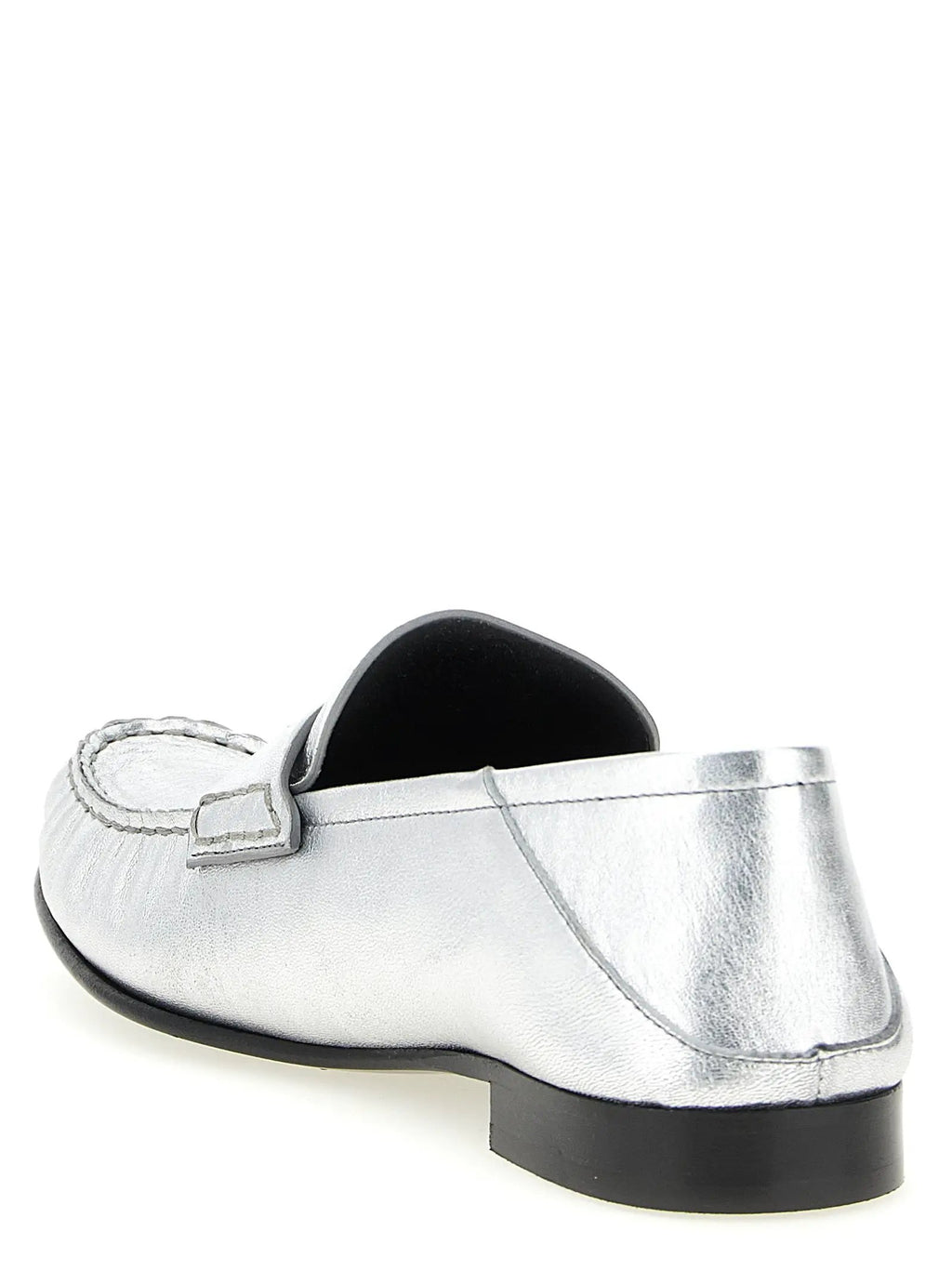 Versace Silver Lamb Leather Slip-On Loafers