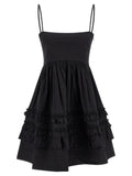 Ganni Black Cotton Short Dress