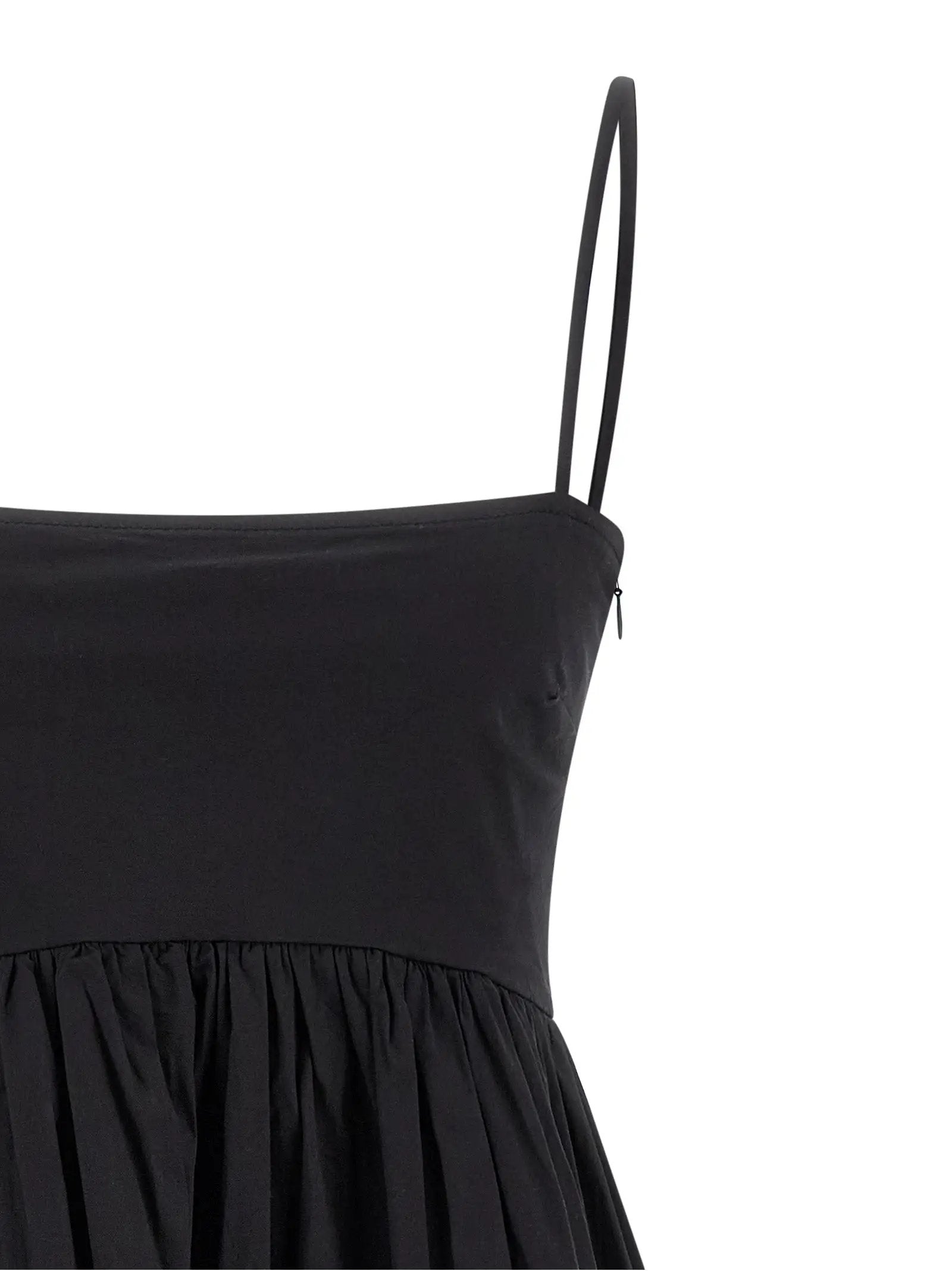 Ganni Black Cotton Short Dress
