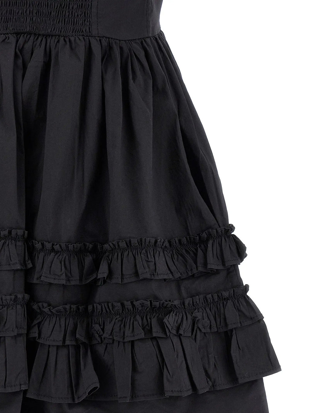 Ganni Black Cotton Short Dress