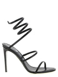RENE CAOVILLA Black Calfskin Stiletto Heel Sandals