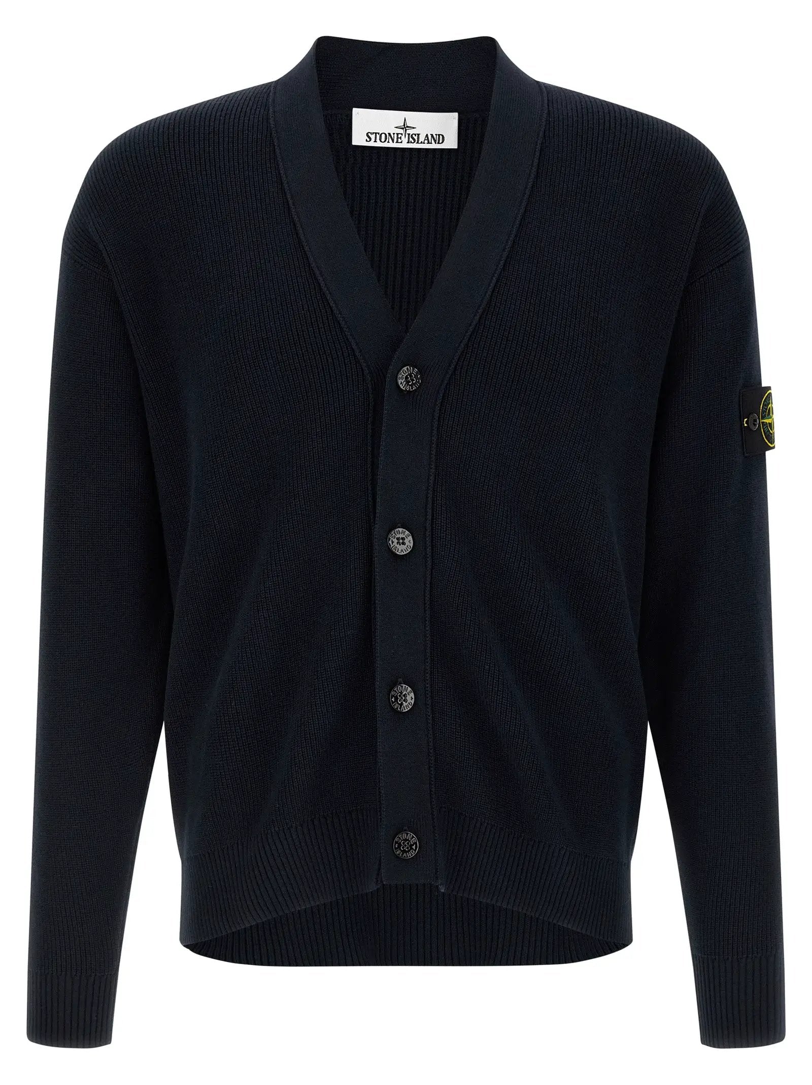 Stone Island Blue Cotton Cardigan