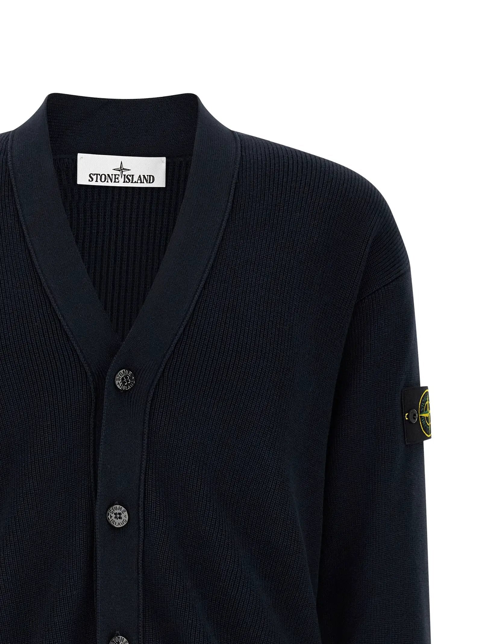 Stone Island Blue Cotton Cardigan